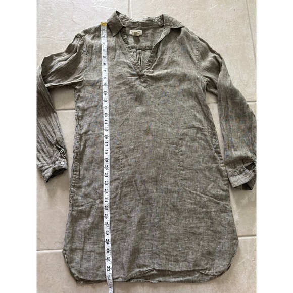 Artisan NY Dress Womens Small Green Linen Shirtdress Coastal Beachy Flowy‎ Boho - Picture 7 of 7